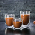 Best Sell Heat Resistant Glass Double Wall Coffee Cups clear Glass Mug MegaBDM