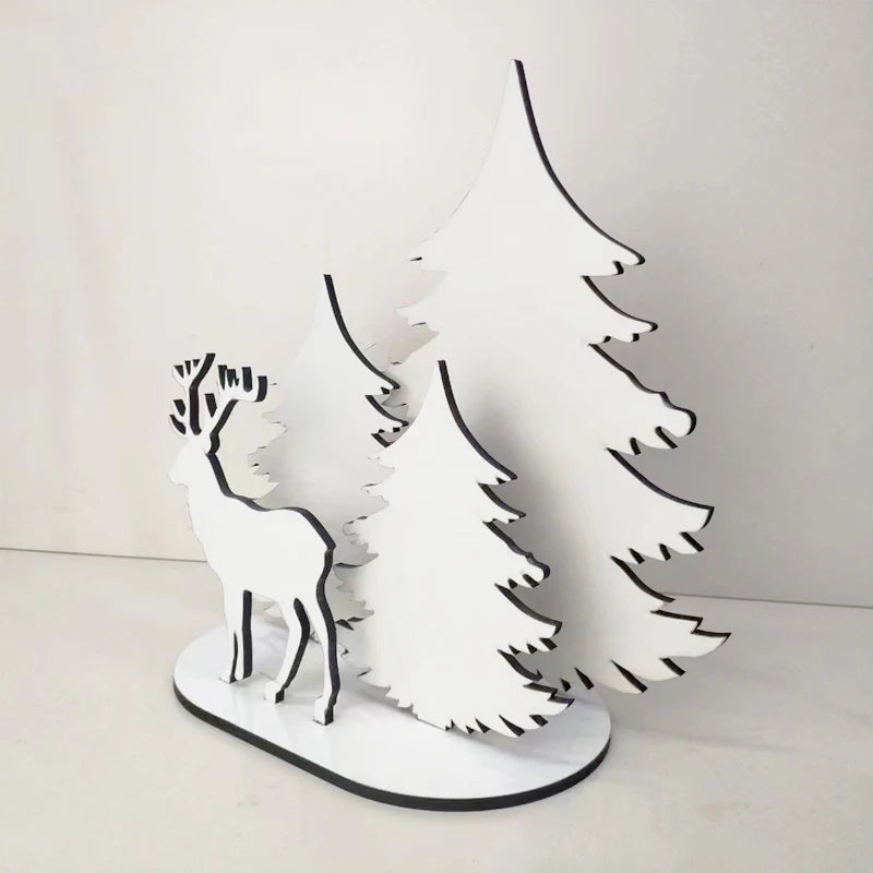 RubySub MDF Wooden Christmas Tree Plaque Blank for Sublimation Decorative Christmas Tree