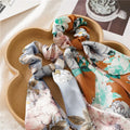 European American Style Floral Satin XXL Ribbon Scrunchie Hairbands for Girls and Kids Skinny Fabric Hair Accessories