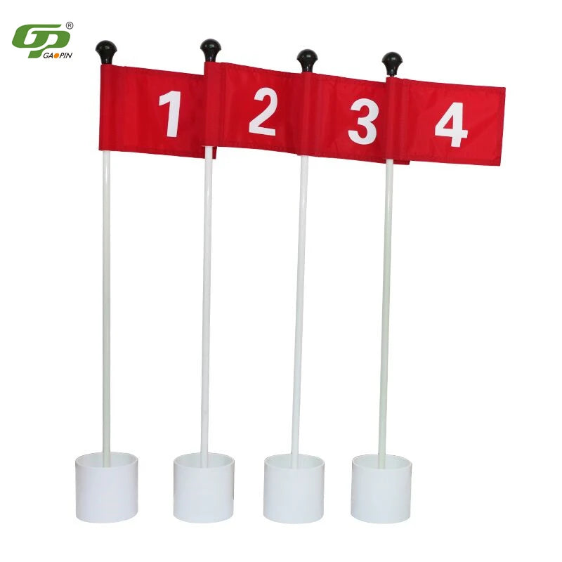 Mini Golf Putting Green Hole Pole Cup Flag Sticks for Yard Golf Pin Flags Hole Cup Set Golf Putting Green Flagpoles