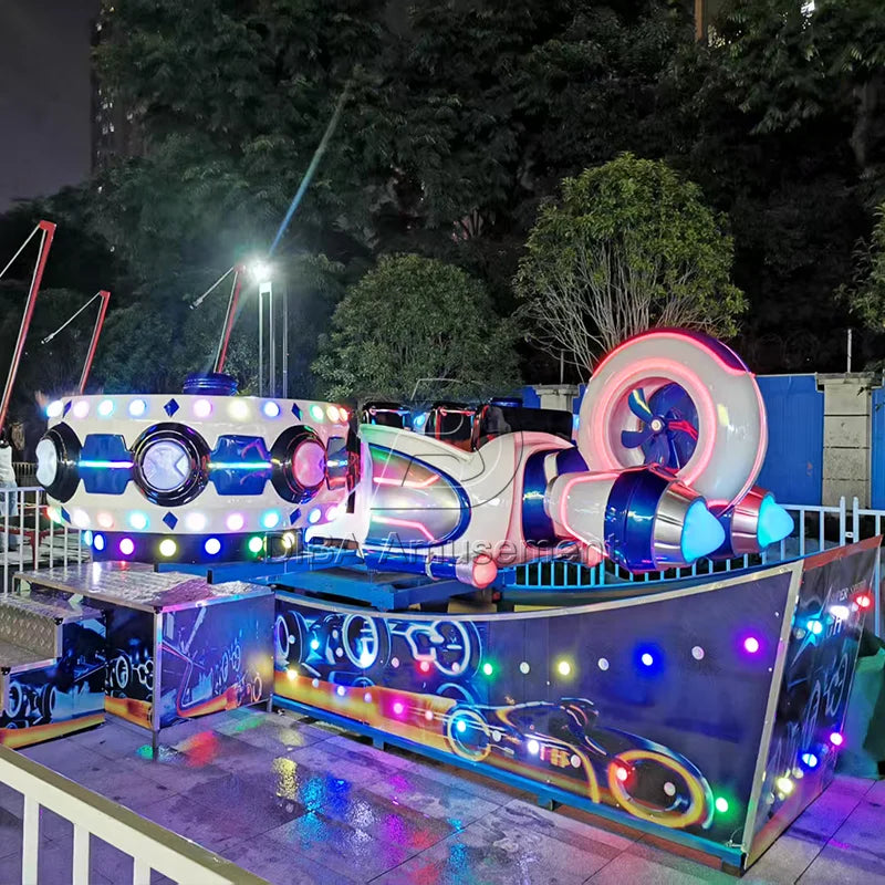 Amusement Park Rides Kids Popular UFO Flying Car Ride Double Wave 360 Degree Rotary Carnival Game DIBA Brand 10-Passenger for