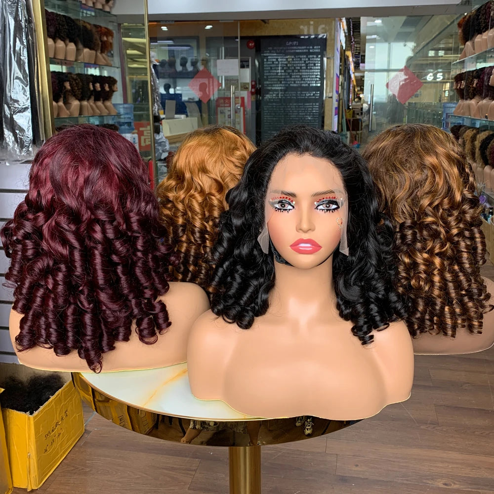 Wholesales Virgin Hair Super Double Drawn Spring Curls Long Wigs Human Hair 13x4 Lace Frontal Spring Curls