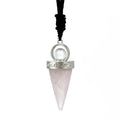 HZ Natural Stones Pendant Amulet Rose Quartz Meditation Hexagonal Pendulum Reiki Healing crystal pendant For Men Women Jewelry crystals wholesale bulk