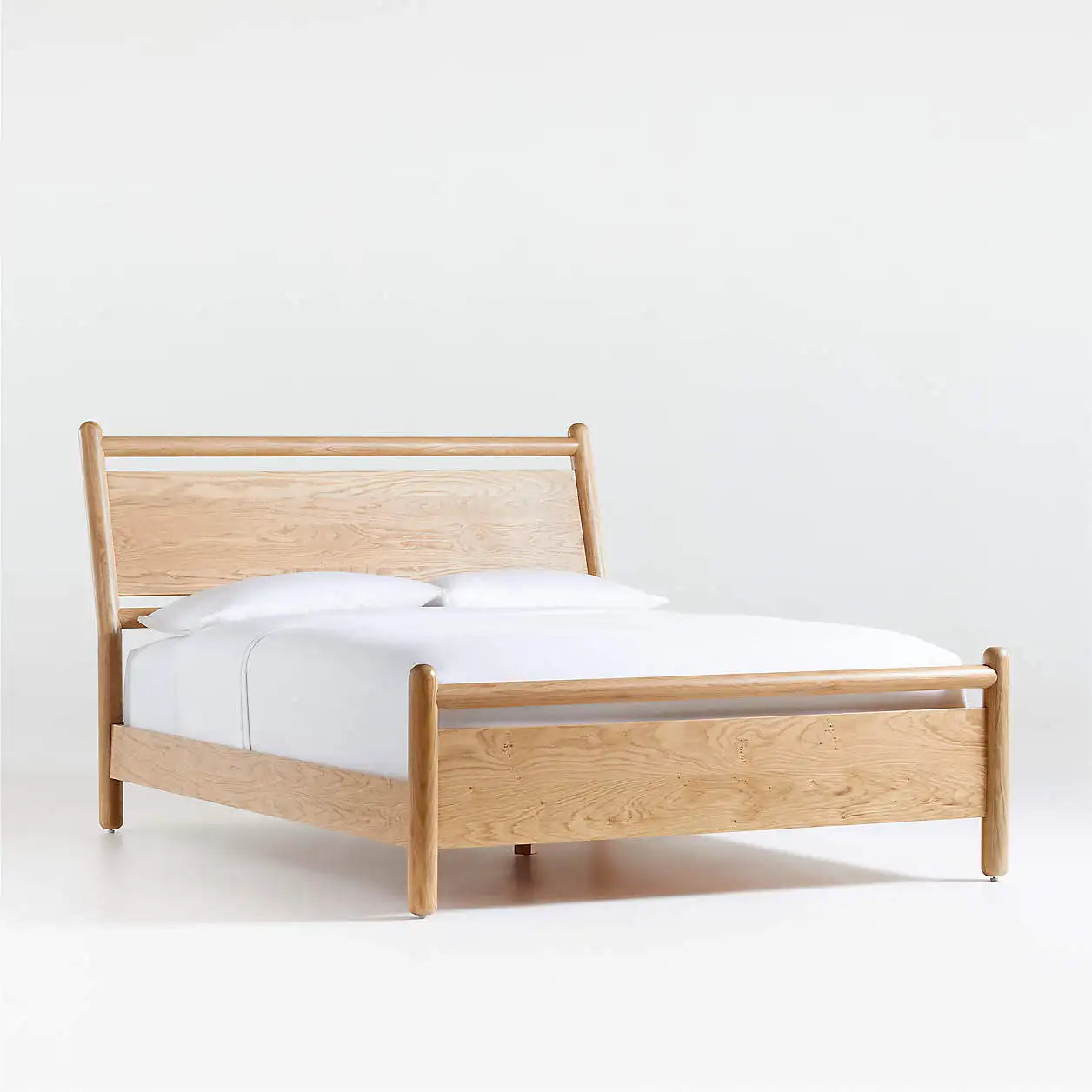 Modern Customizable Queen/King Size Solid Oak Pine Wood Bed Frame GreenHome SH-W025 Foldable ODM Service Bedroom Furniture