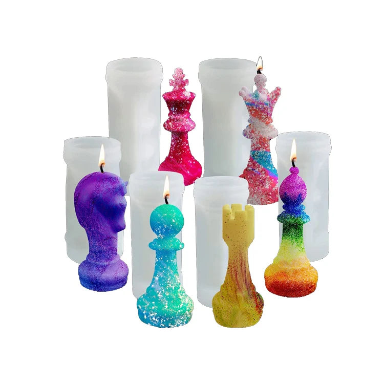 3D Chess Crystal Epoxy Casting Silicone Set Mould DIY Chess Mold for Crafts Making