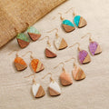 New Product Ideas Geometric Resin Wood Multicolor Druzy Drop Earrings With Quality Assurance