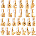 Wholesale 18K Gold PVD Plated Stainless Steel Mini Bubble Balloon Initial Letter Pendants Charms for Jewelry Making