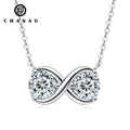 Directly Sale Niche Trendy Pass Diamond Tester 2 Carat Moissanite 925 Sterling Silver Infinity Jewelry Pendant Necklace