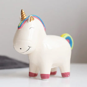 Ceramic Piggy Bank Creative rainbow unicorn Change Jar Children's Birthday Gift Bookshelf Ornaments unicorn Piggy Bank