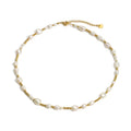 Freshwater Pearl Jewelry PVD Gold Plated Stainless Steel Beads Choker Natural Fresh Water Pearl Necklace for Women