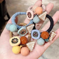 Hair Accessories for Girls Assorted Elastic Rubber Bands Ponytail Holders Hair Tie Mix Colors Geometric Design Daily Casual Use