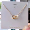 Dainty Non Tarnish 18K Gold Plated 316L Stainless Steel Double Heart Pendant Necklace Jewelry for Women