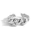 Dylam Dainty Anillos De Plata 925 Silver Jewelry Joyeria Twisted Croissant Adjustable Ring Gold Plated Jewelry 18K Gold Rings