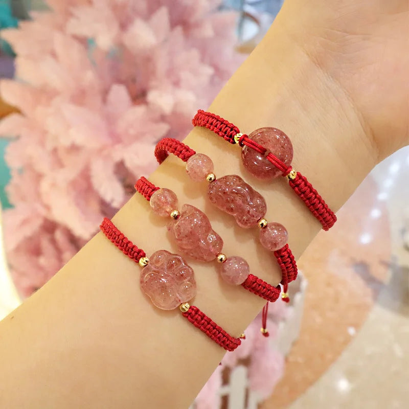 Fashion Handmade Adjustable Red Rope Bracelets Crystal for Gift Jewelry Women and Men
