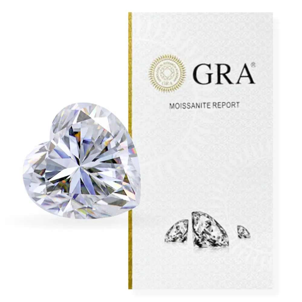 Junyuan Gemstones DEF Color VVS Clarity Lab Diamond Heart Shape Loose Moissanite Lab Grown Moissanite