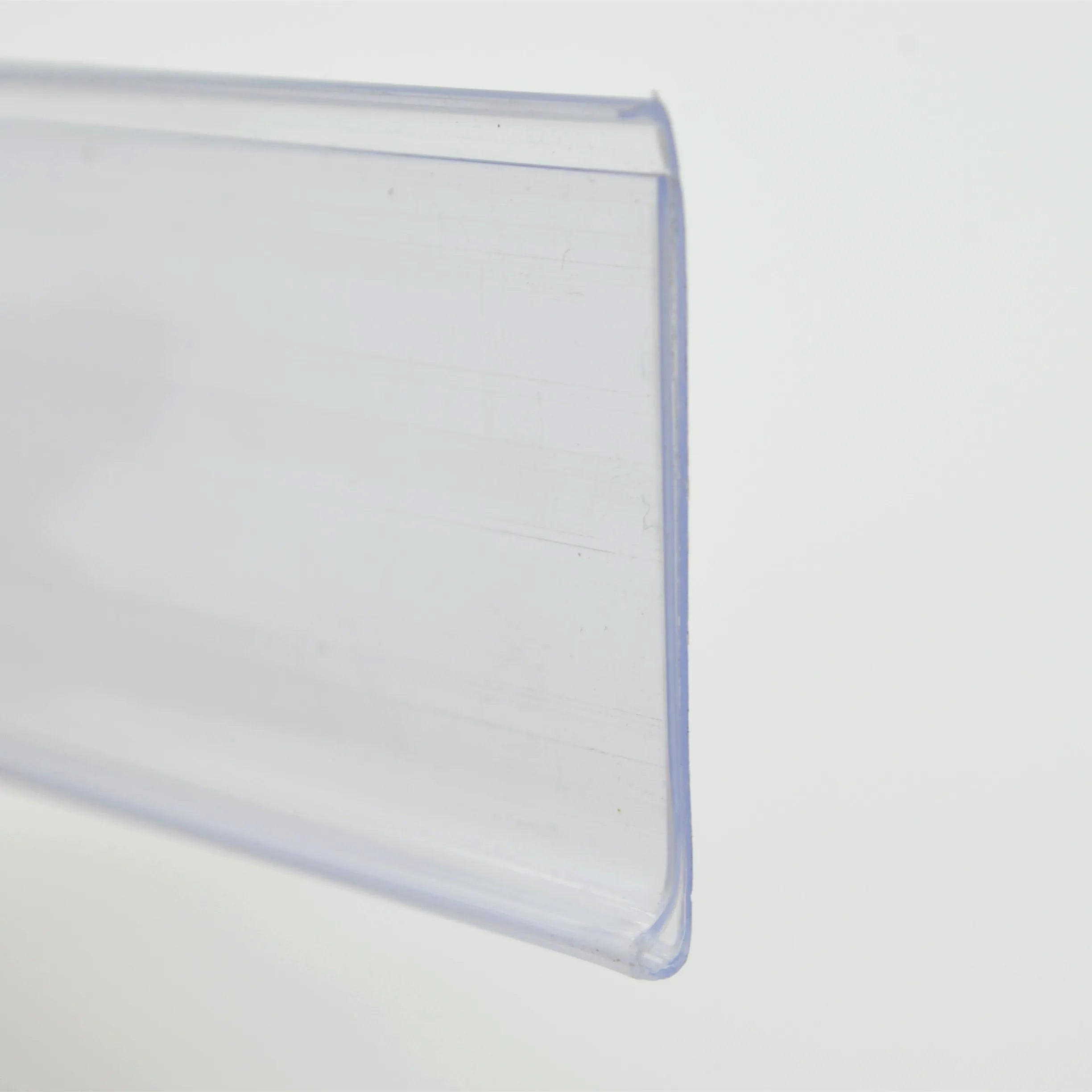 Supermarket PVC Plastic Label Holder Extrusion Plastic Strip Label Holder with Adhesive for Supermarket Shelf