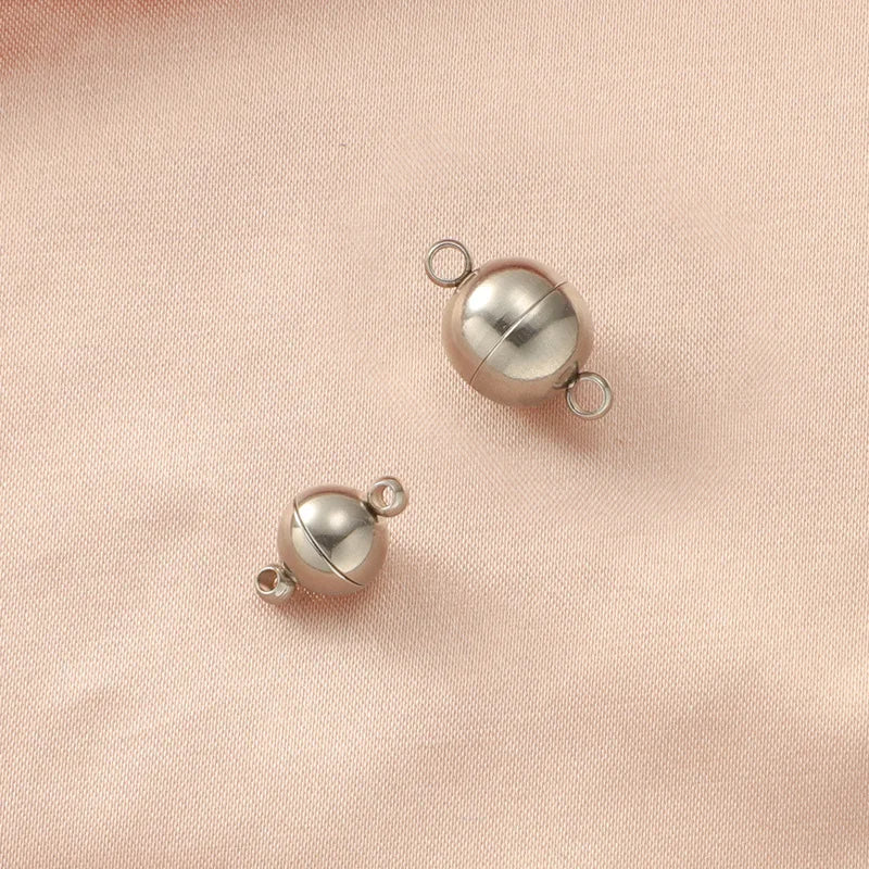 Mirror Polish Stainless Steel Round Couple Pendant Magnetic Charms Jewelry Accessories Bracelet