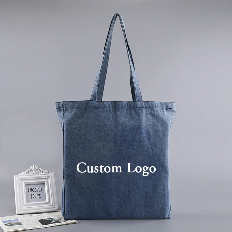 Custom Printed Logo Promotional Personalized Blank Plain Cotton Canvas Bags Reusable Shopping Cotton Tote Bags