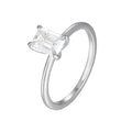 Wholesale Jewelry 925 Sterling Silver Rhodium Gold Plated Geometric Rectangle Stone 1ct Moissanite Ring for Women Wedding