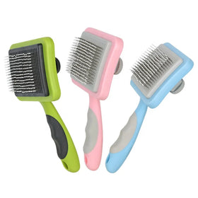 Factory Wholesale Custom Logo Self Cleaning Pet Pin Brush Cat Dog Grooming Slicker Brush With Sticky Beads