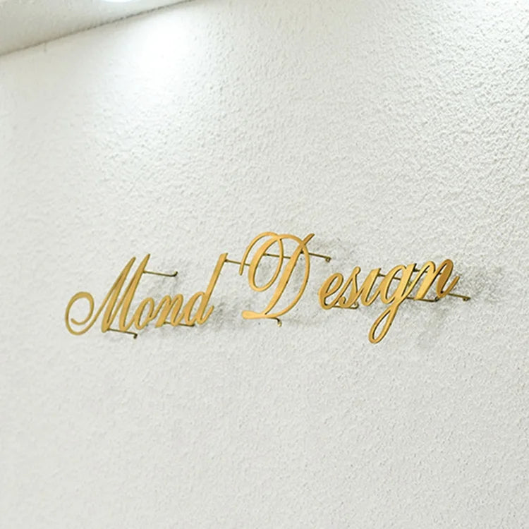 Electroplated LED Rose Gold Solid Letter Stainless Steel Sign for Car & Companies Indoor/Outdoor Decoration