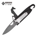 Hongrui 7 in 1 Small EDC Folding Pocket Knife Keychain Self Defense Survival Knife With Steel Blade for Camping Hiking Use