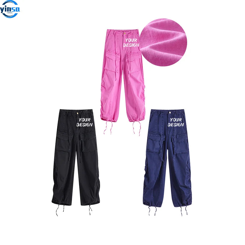 High-quality Thick Cotton Custom Street Swear Many Pockets Trousers Cargo Pants