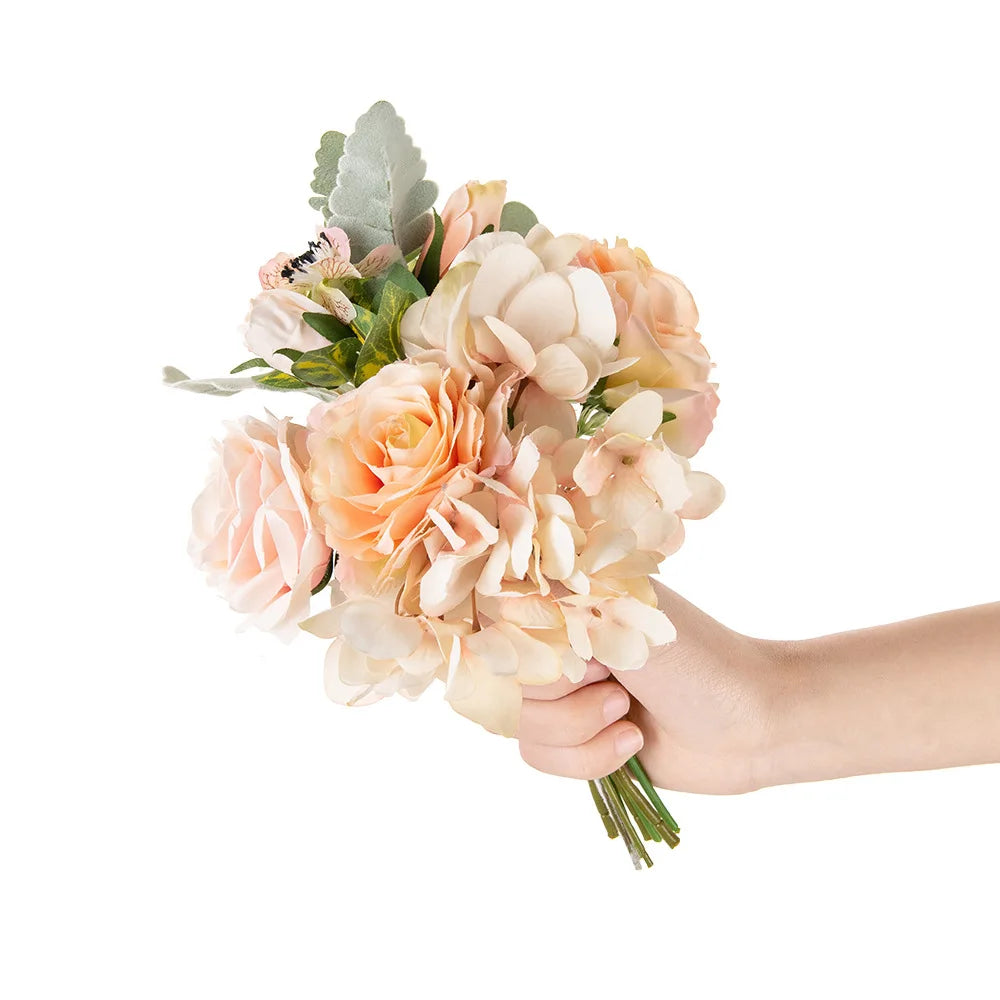 2023 Popular Hot Sale Artificial Jasmine Flower Factories Wholesale Silk Artificial Rose Flowers Bunch for Wedding Decoration