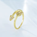 Fashion Jewelry 925 Sterling Silver Rings Arrow Diamond Adjustable Gold Plated Couple Rings for Women