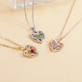 New Simple Diamond Heart-Shaped Folding Pendant Necklace Corrosion Lettering to the Moon Female Stainless Steel Chains