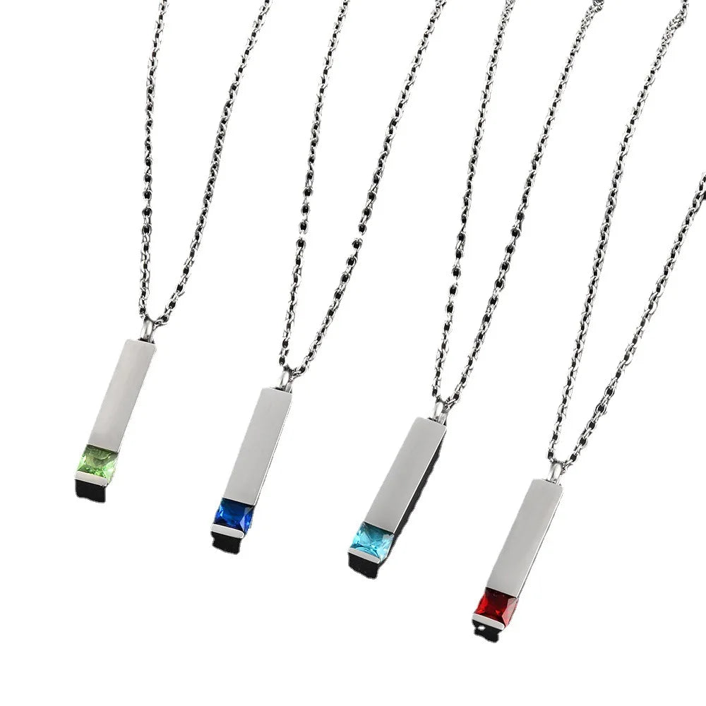 Stainless Steel Cylinder Bar Urn Pendant Necklace Jewelry Personalized Together Forever Cremation Ash Necklace
