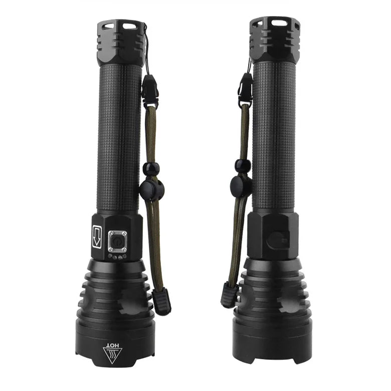 Super Bright Powerful Aluminum Body Usb Rechargeable Led Lampe Hunting Zoom Torch Light Long Range P90 Flashlights Torches