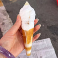 Hot Selling Banded Yellow Calcite Ice Cream Carvings Natural Crystal Stone Ornament with Healing Energy for Home Decoration