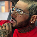 Luxury Famous Brand Designer Fashion square Metal Vintage Women Men Trendy Sun Glasses Sunglasses 2025