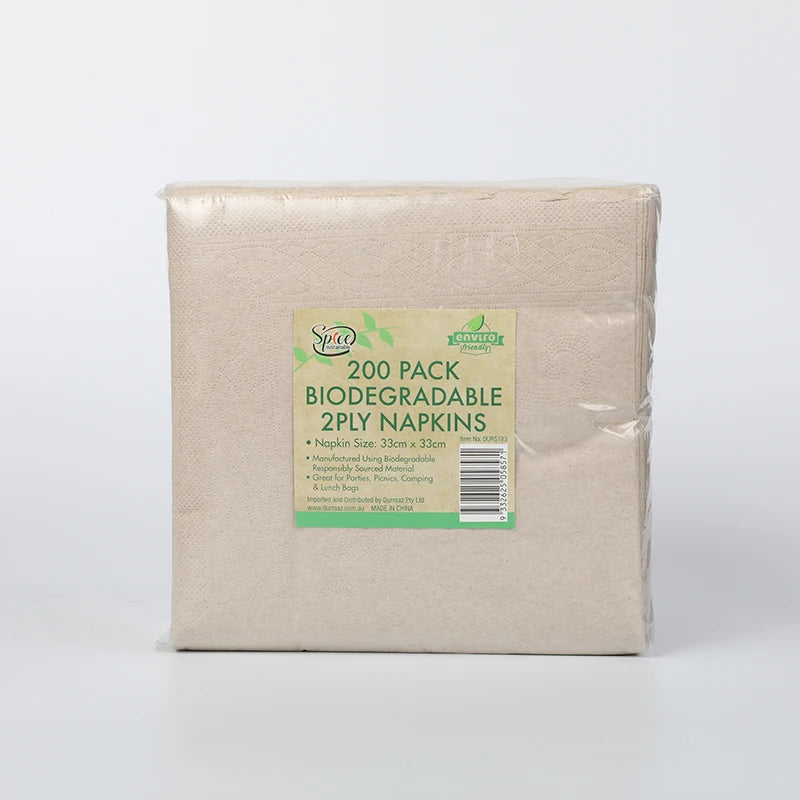 Brown 2 Ply Disposable Paper Dinner Napkins & Serviettes
