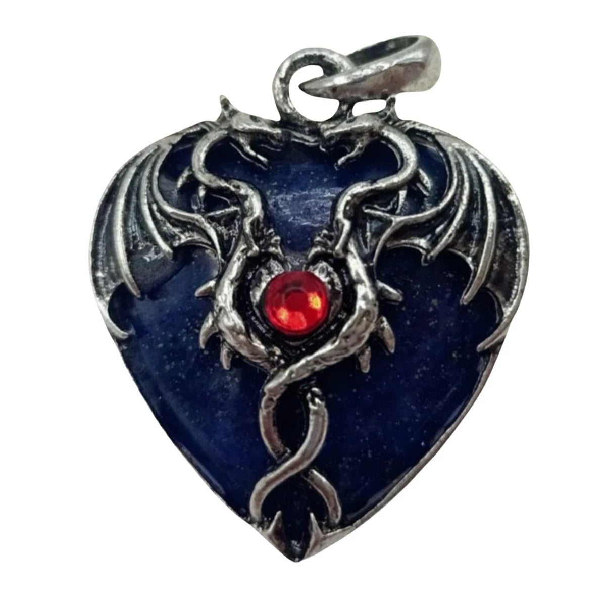 Reiki Lapis Lazuli Pterosaur Shape Heart Pendant for DIY Jewelry Making Retro Jewelry Accessories