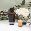 1 Ounce Glass Bottles Amber Glass Dropper Bottle  Bamboo Dropper Bottle