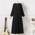 Luxury Solid Color Dubai Modest Abaya Dress Muslim Women Polyester Front Zip Girl Robe Hijab Nida Long Winter Closed Gown Eid