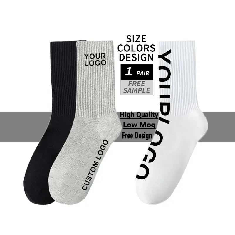 OEM  Service Logo Customized Socks Stockings Men Women Custom Socks Graphic Free Design Various Length