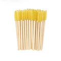 Best Seller Wholesales Customized logo Bamboo Handle Mascara Brush Disposable Eyelash Brush 50pcs Each Bag
