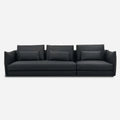 Italian Genuine Leather Modular Sectional Sofa Black Normcore Four-Person Accessible Luxury Small Apartments Cowhide Sponge