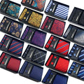 Classic Stripe Men Ties and Hanky Set Custom Neckties With Pocket Squares Tie Clip Pocket Square and Cufflink Set in Gift Box