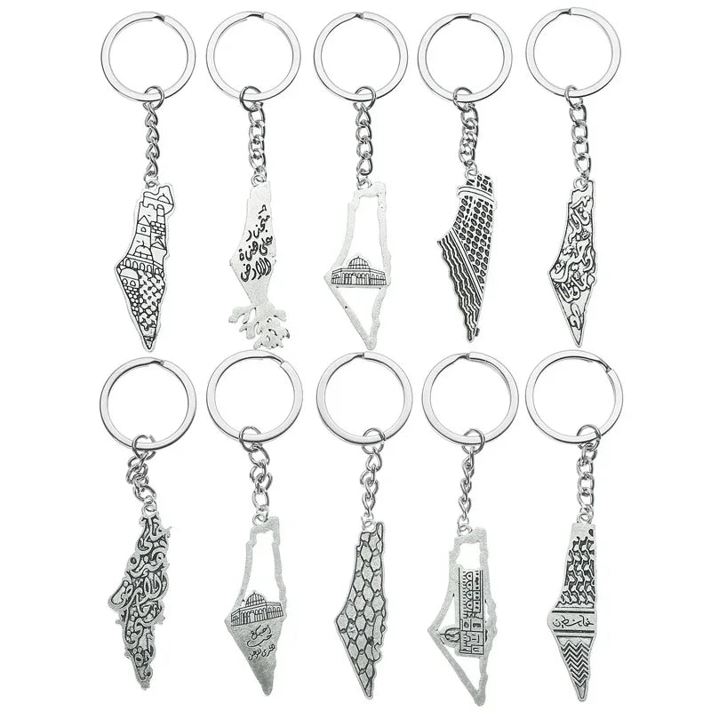 Manufacturer Palestine Country Map Charm Keychain Arab Arabic Palestinian Map Pendant Key Chain