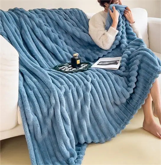 Home Textiles Mantas Throw Blanket Faux-Rabbit Fur Blanket Sleep Aid for Bed Eco-Friendly Sofa Blankets for Winter