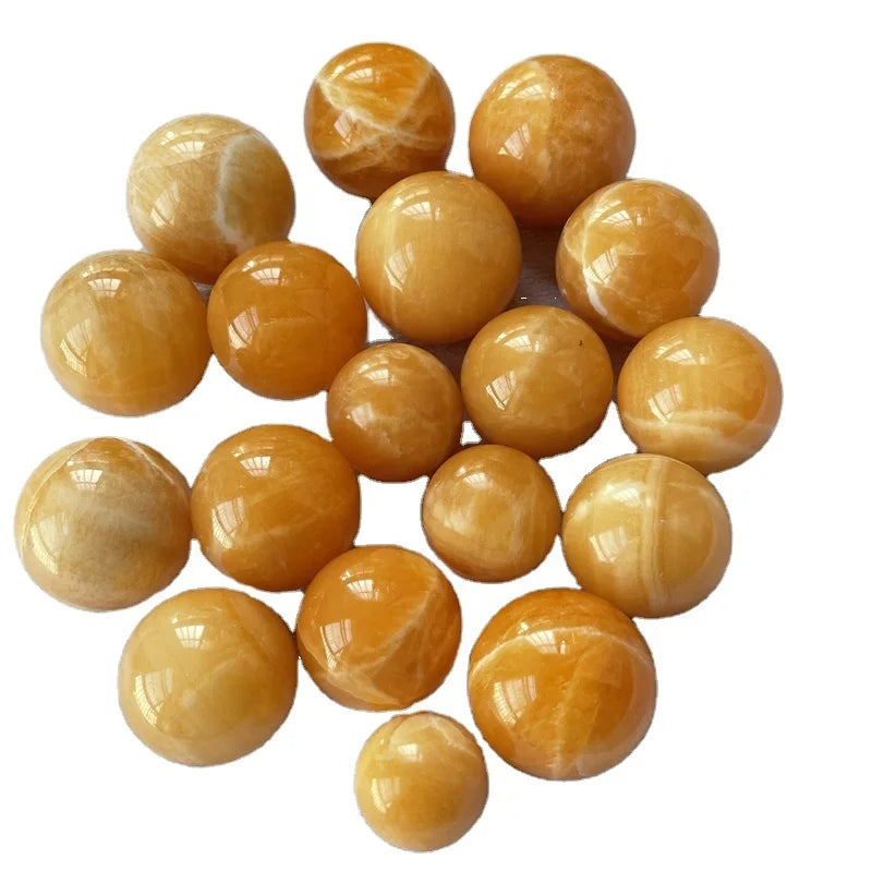 Natural crystals healing ball orange calcite sphere for home decoration