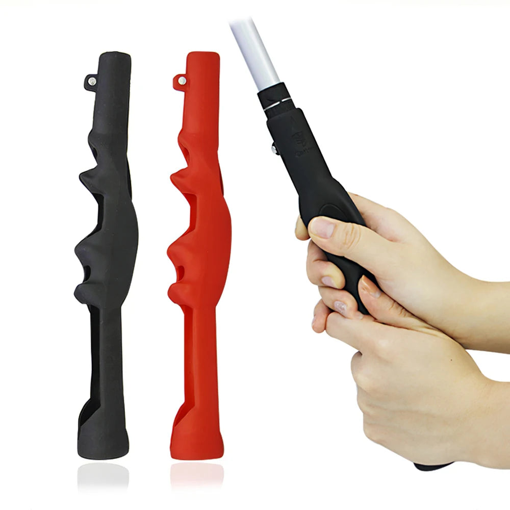AILANG GGT-002 Breathable Soft Rubber Outdoor Golf Training Aid Bendable Hand Grip Gift for Men and Women Black Red