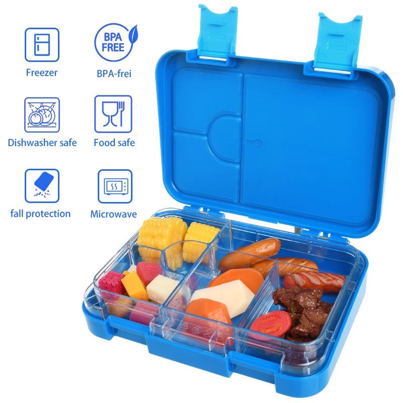 1000ml 5 Compartment Big Size Spill Proof  Leakproof Lunch Box Adults Office Personalized Bento Lunch Box