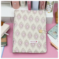 Pink Heart-shaped A5-sized Handmade Cartoon Print Fabric-bound Loose-leaf Notebook Girls Student's Note-taking Detachable Inner
