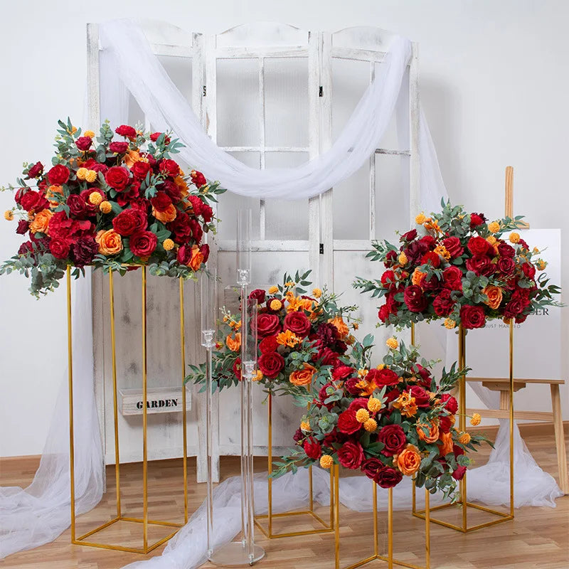 M522 Factory OEM Wedding Table Centerpieces Rose Hydrangea Peony Silk Artificial Flower Balls for Decoration