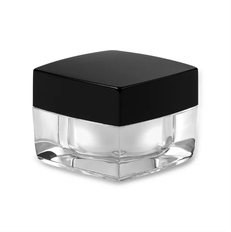 20g 20ml in Stock Square Injection Clear Plastic Cosmetic Jar with Black Lid Luxury Jars for Lip Scrub